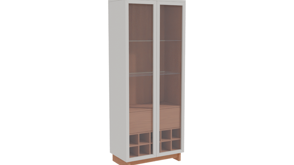 Minimalist Glass Display Cabinet 3D - Professional 3D Model Render 10