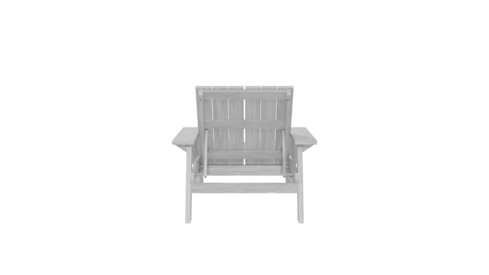 Stylish Outdoor Wooden Lounge Chair 3D Model - Professional 3D Model Render 5