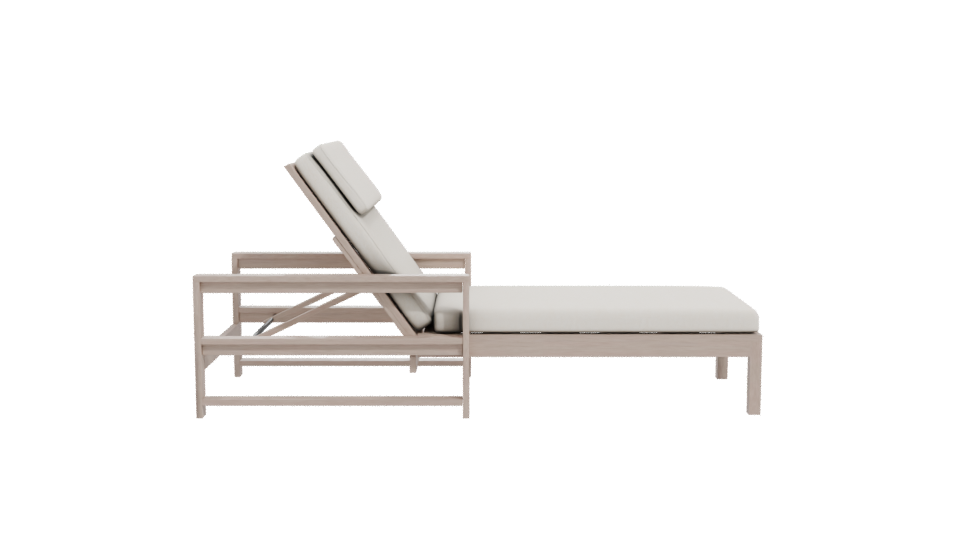 Elegant Adjustable Outdoor Lounger 3D Model - Professional 3D Model Render 11