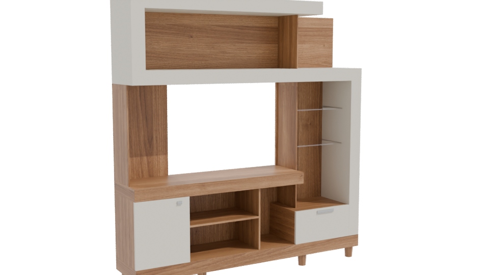 Contemporary Wooden TV Unit 3D - Professional 3D Model Render 10