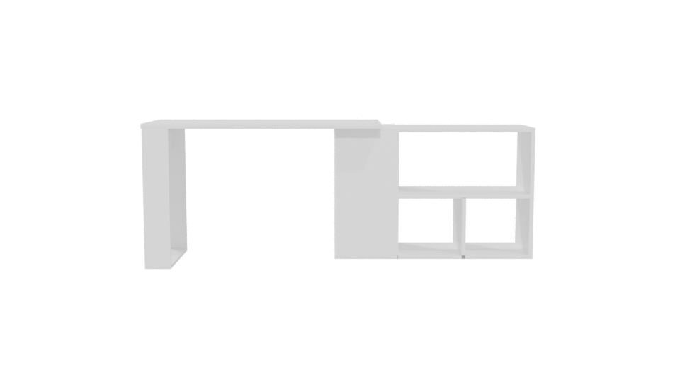 Contemporary Wooden Office Desk 3D - Professional 3D Model Render 5