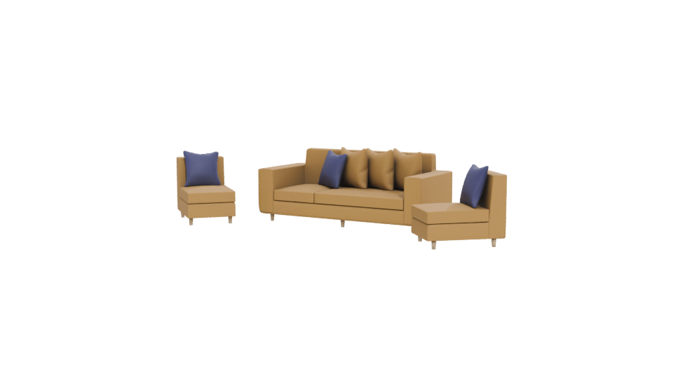 Living Room Sofa Set 3D Model - Professional 3D Model Render 12