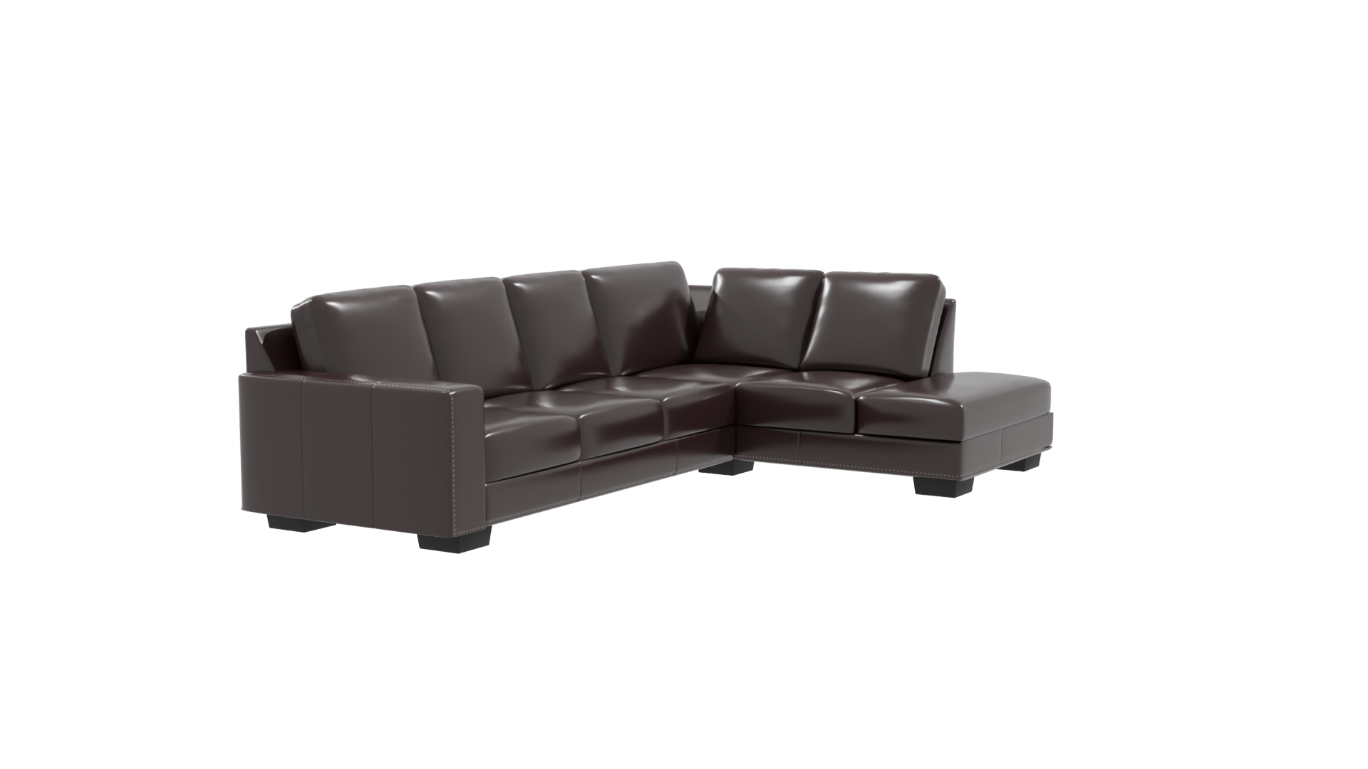 Luxurious Leather Sectional Sofa 3D Model - Professional 3D Model Render 9