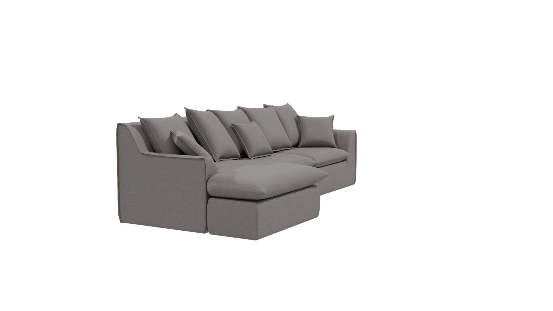 Contemporary Fabric Sectional Sofa 3D Model - Professional 3D Model Render 9