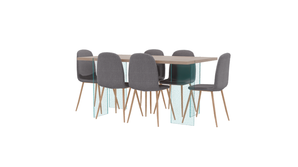 Minimalist Dining Table Set 3D - Professional 3D Model Render 9