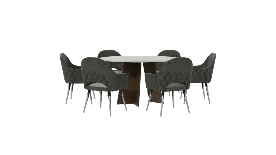 Stylish Modern Dining Set 3D Model - Professional 3D Model Render 6
