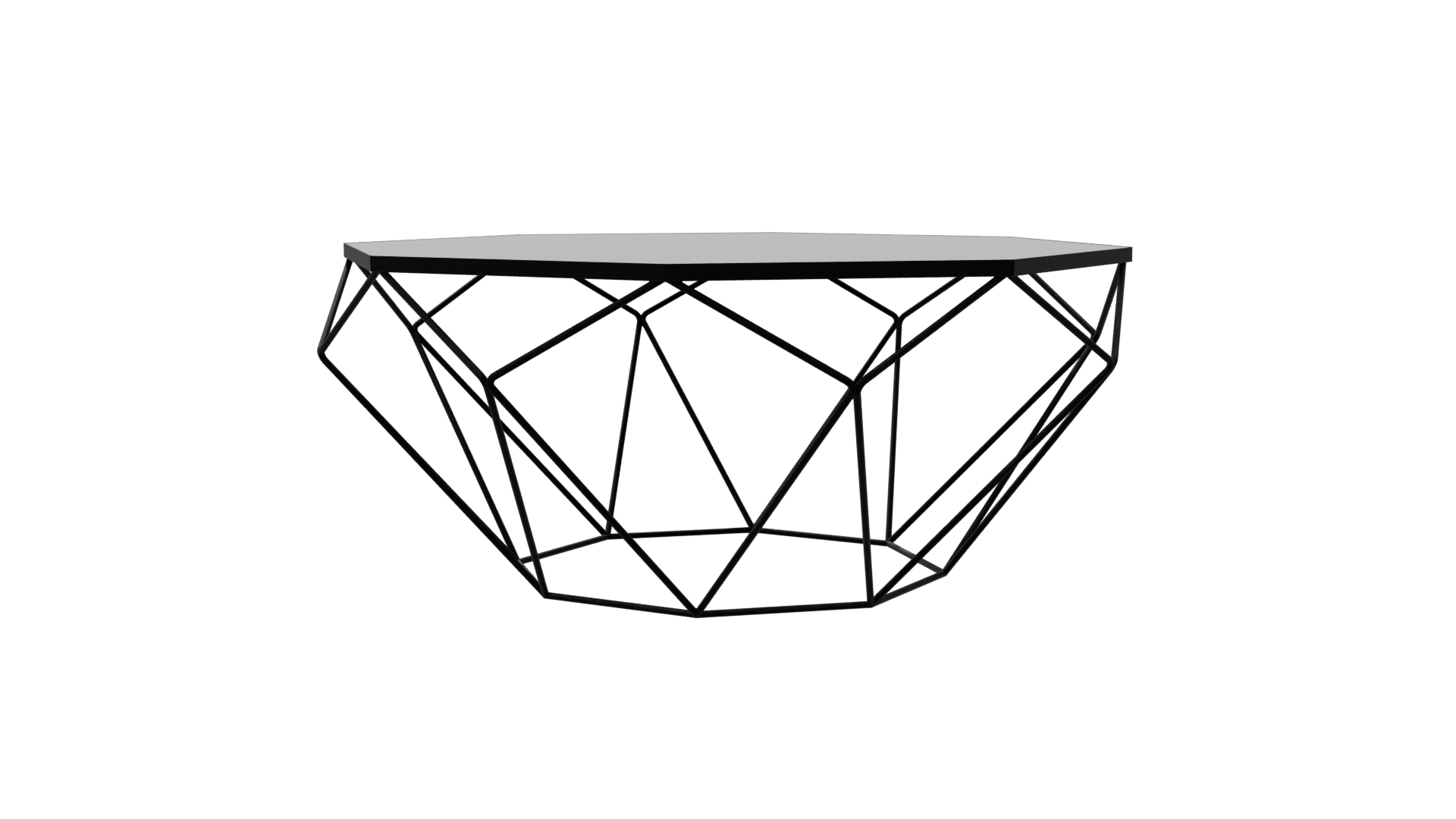Geometric Low-Poly Coffee Table - Professional 3D Model Render 6