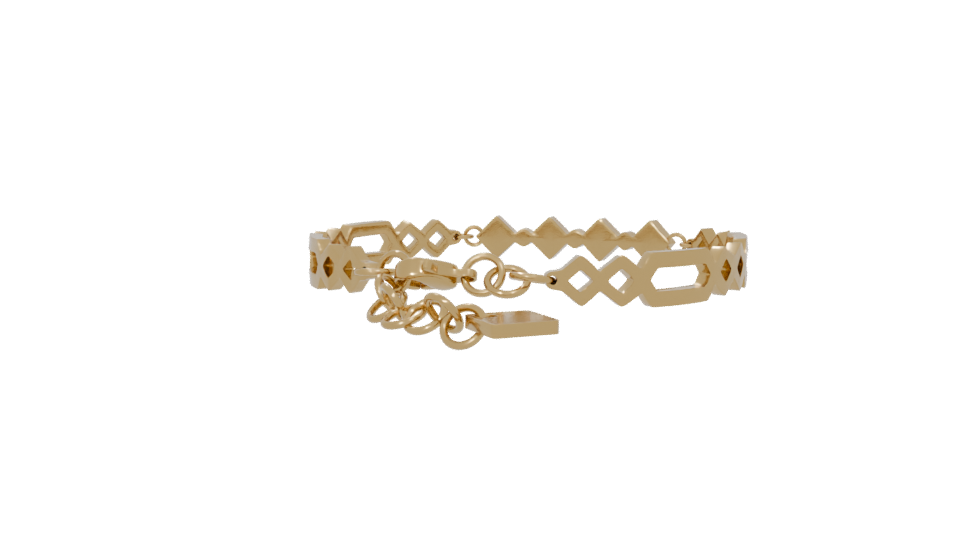 Elegant Gold Bracelet with Crystal Accents 3D Model - Professional 3D Model Render 6
