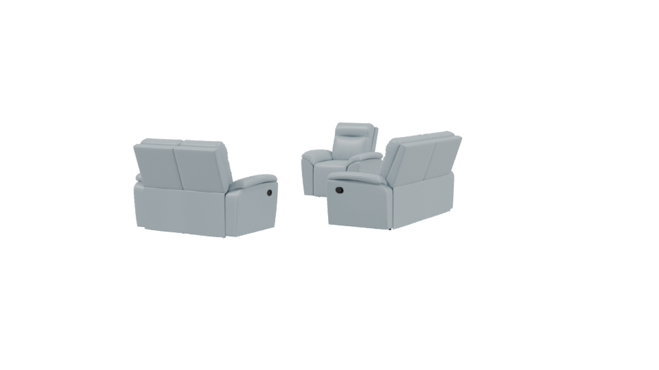 Reclining Sofa Set 3D Model - Professional 3D Model Render 3