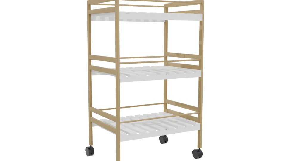 Elegant Multi-Tier Storage Rack 3D - Professional 3D Model Render 4
