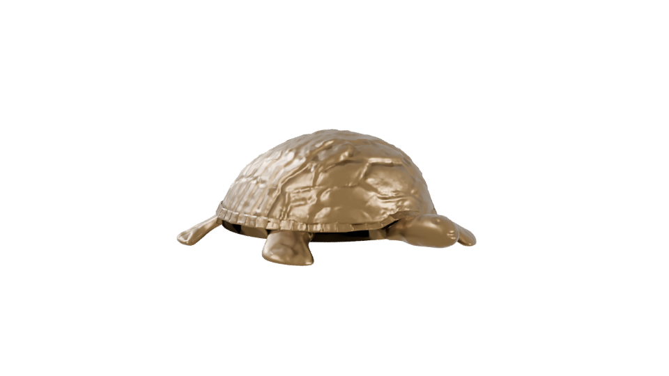 Stylized Golden Turtle Model 3D - Professional 3D Model Render 10