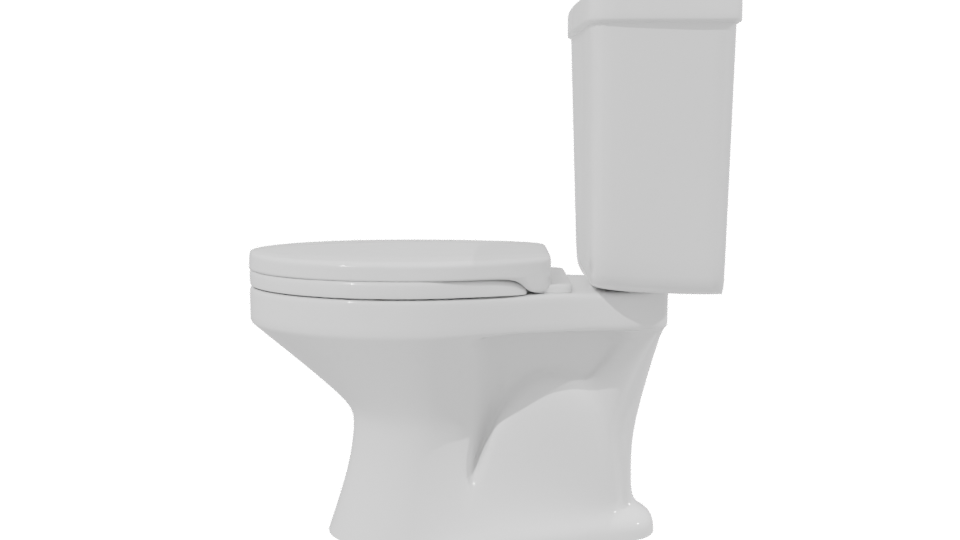 Clean White Toilet 3D Model - Professional 3D Model Render 2