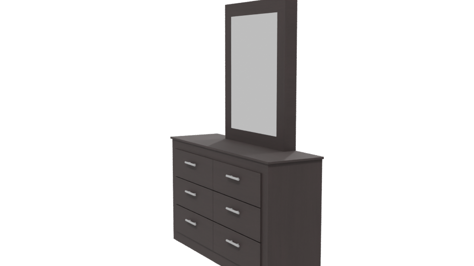 Elegant Wooden Dresser with Mirror - Professional 3D Model Render 13