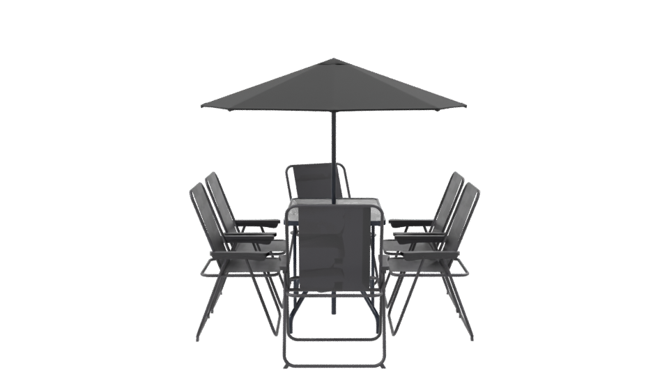Stylish Outdoor Dining Set with Umbrella 3D Model - Professional 3D Model Render 8