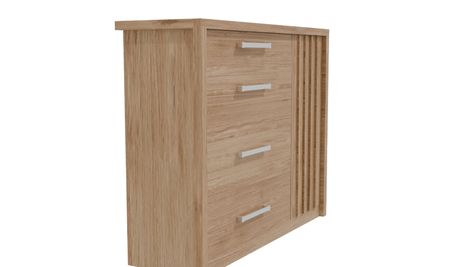 Modern Wooden GAVETERO 3D Model - Professional 3D Model Render 9
