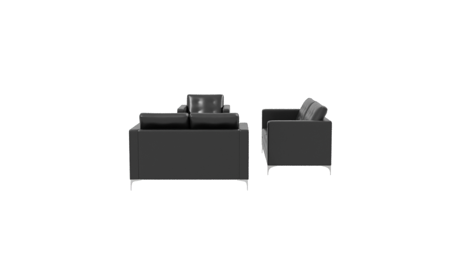 Stylish Leather Sofa Set 3D - Professional 3D Model Render 2