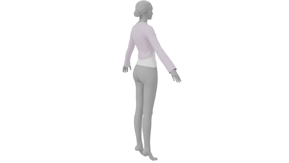 Short Sweater with Long Sleeves 3D - Professional 3D Model Render 7