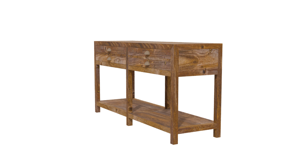 Rustic Wooden Console Table Model - Professional 3D Model Render 13