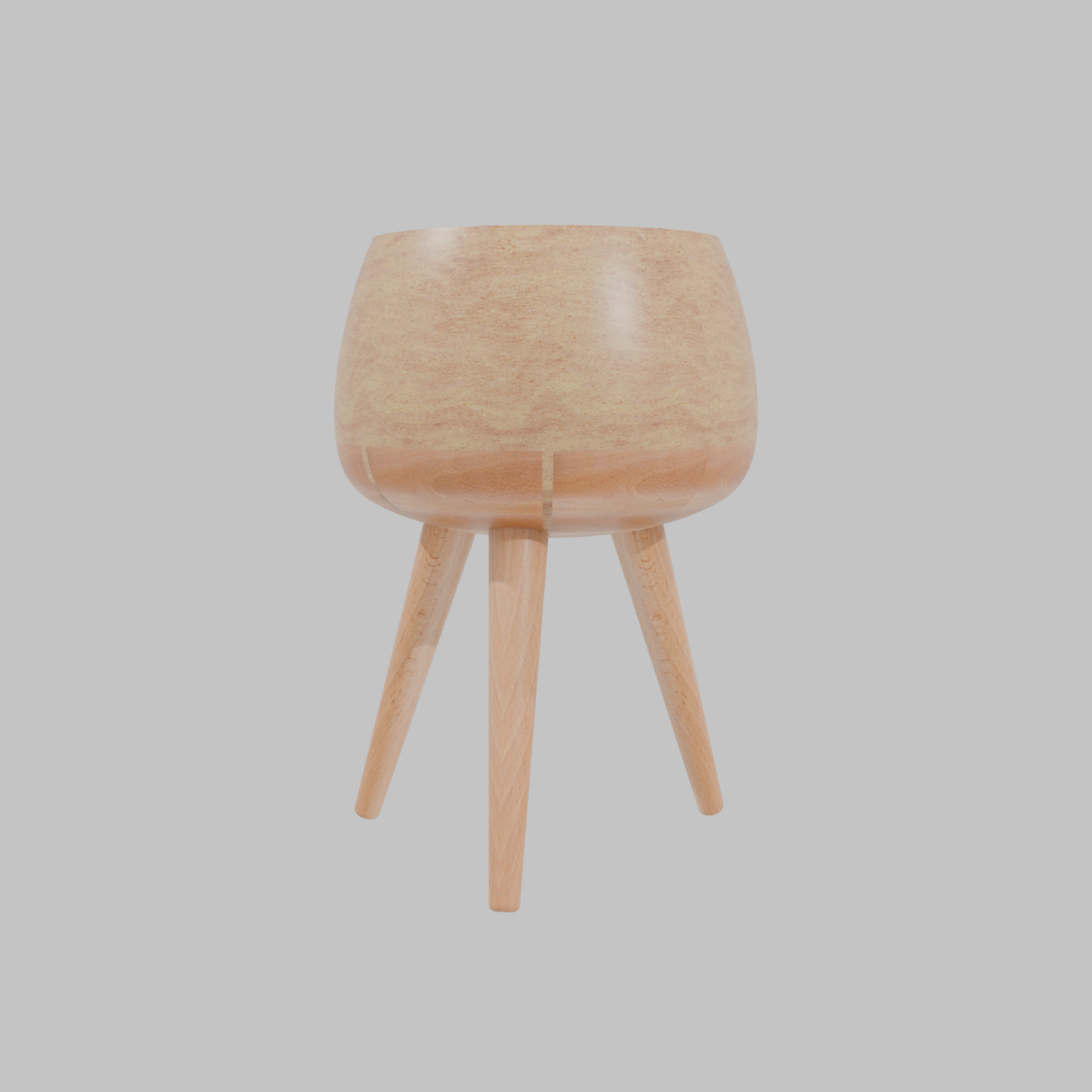 Macetero de fibra con patas 29x42 cm café.