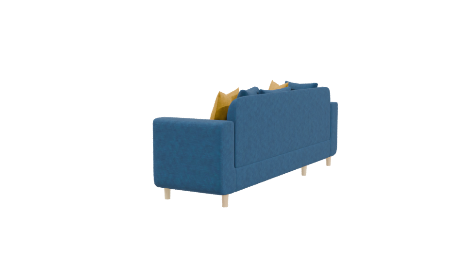 Stylish Blue Sofa 3D Model - Professional 3D Model Render 3