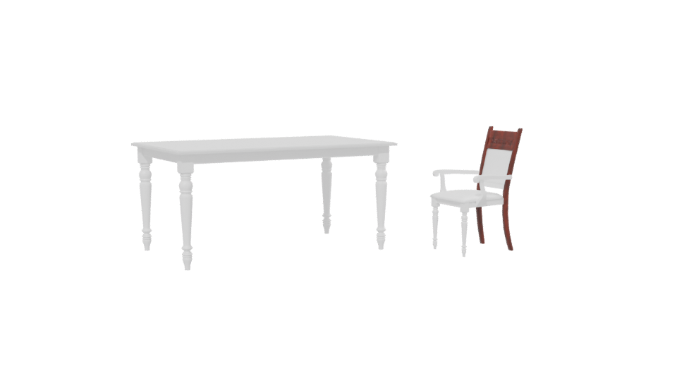 Elegant White Dining Table and Chair 3D Model - Professional 3D Model Render 13