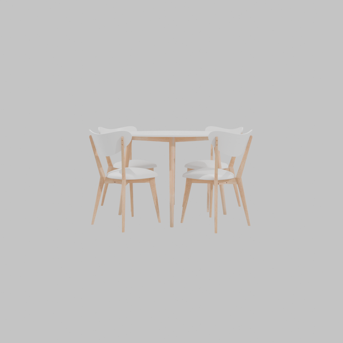 Comedor 105x105x75 cm Rubberwood 4 sillas