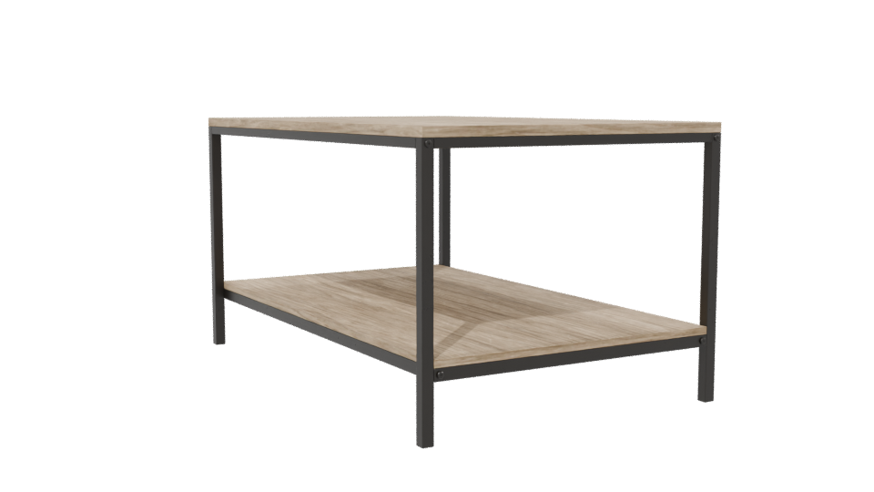 Rustic Wooden Table with Metal Frame 3D Model - Professional 3D Model Render 13