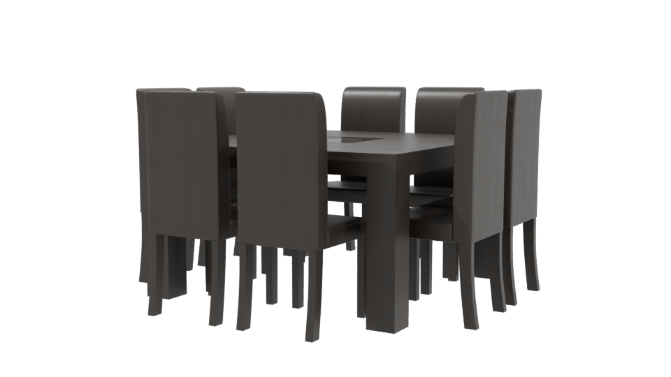 Minimalist Dining Table Set 3D - Professional 3D Model Render 3