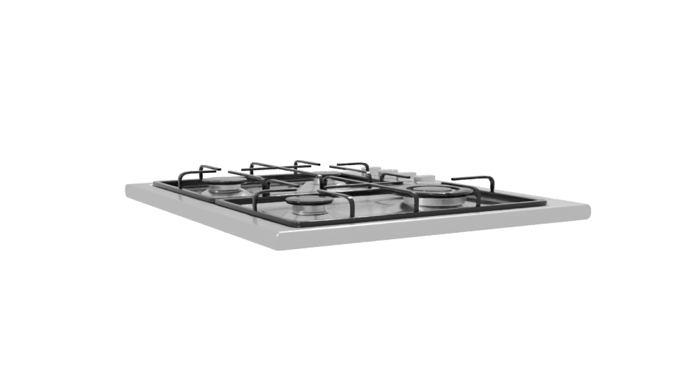 Gas Cooktop 60cm 3D Model - Professional 3D Model Render 7