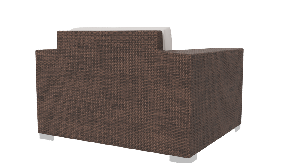 Brown Single Seat Armchair 3D - Professional 3D Model Render 6