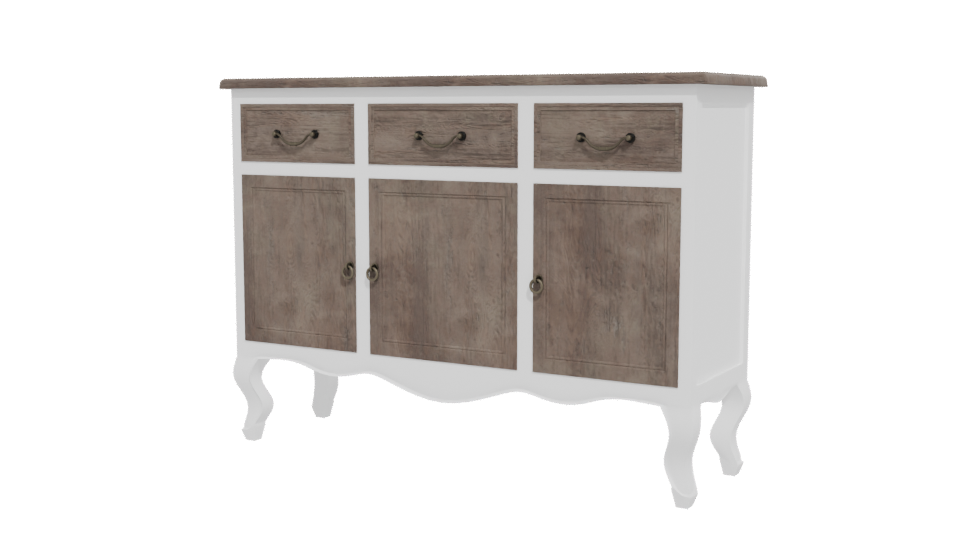 Chic Vintage Sideboard with Intricate Detailing - Professional 3D Model Render 12