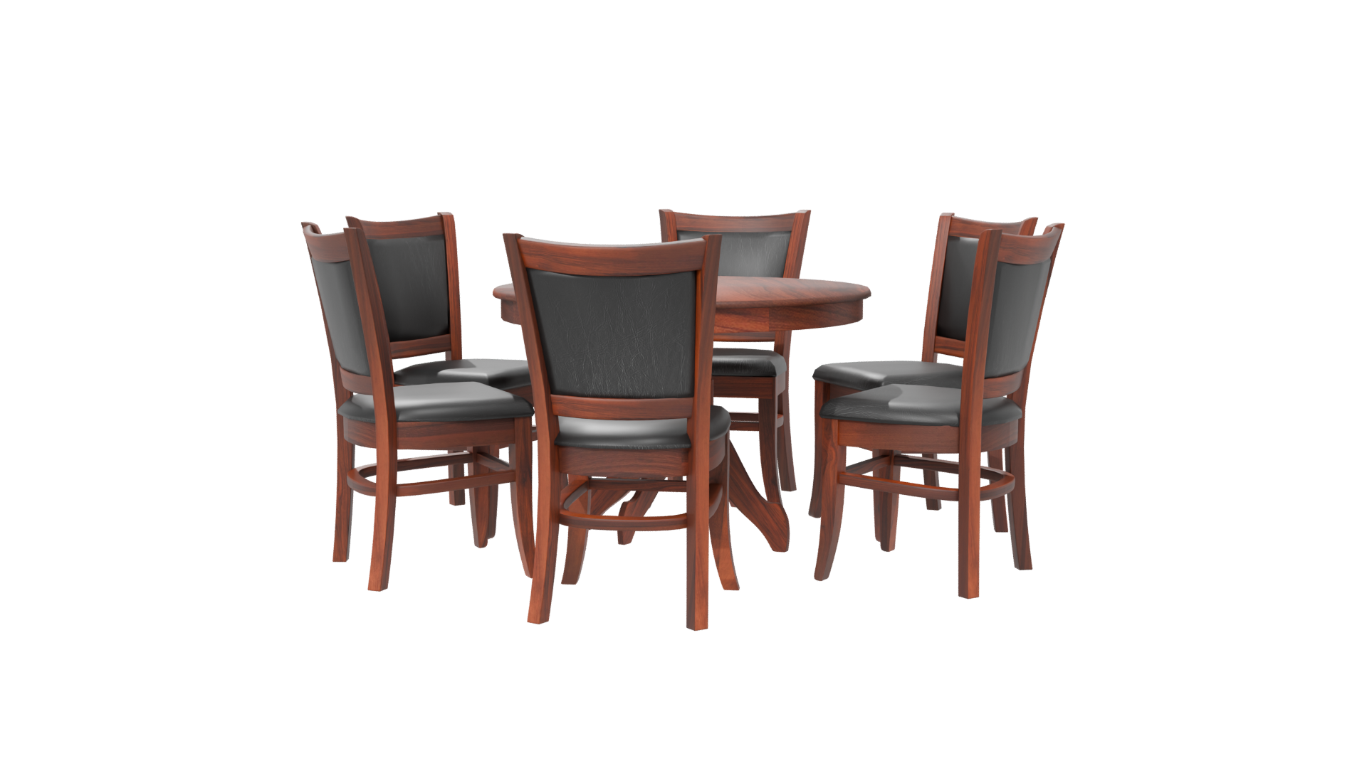 Elegant Wooden Dining Set 3D Model - Professional 3D Model Render 6