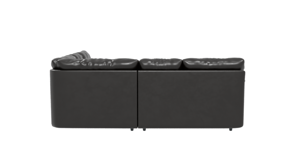 Elegant Black Sectional Sofa 3D - Professional 3D Model Render 5