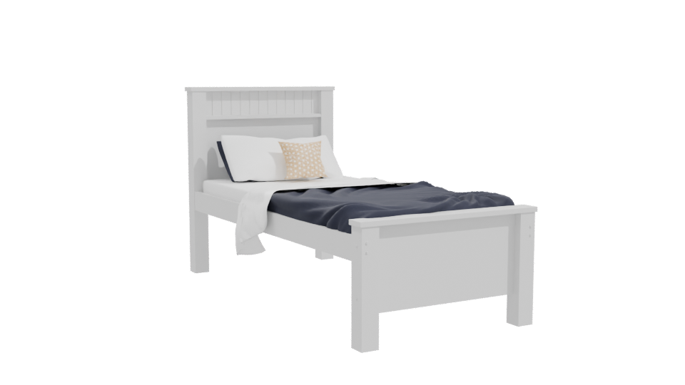 Stylish Single Bed Model 3D - Professional 3D Model Render 10
