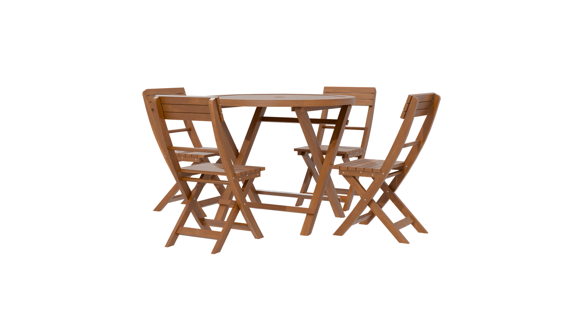 Stylish Wooden Dining Set 3D - Professional 3D Model Render 6
