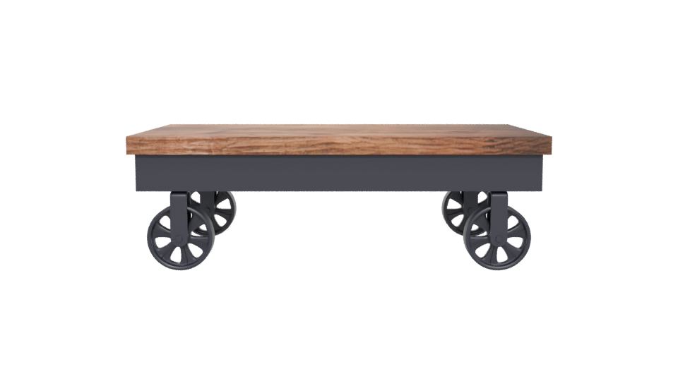 Industrial Wooden Coffee Table 3D - Professional 3D Model Render 5