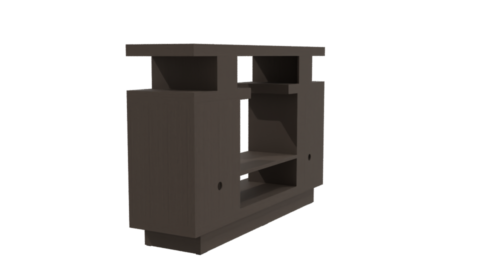 Minimalist Wooden TV Stand 3D - Professional 3D Model Render 3