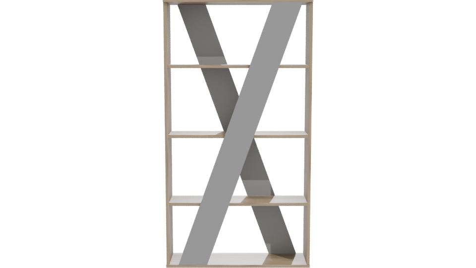 Contemporary Wooden Bookshelf 3D - Professional 3D Model Render 11