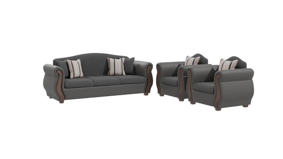 Elegant Upholstered Sofa Set 3D - Professional 3D Model Render 10