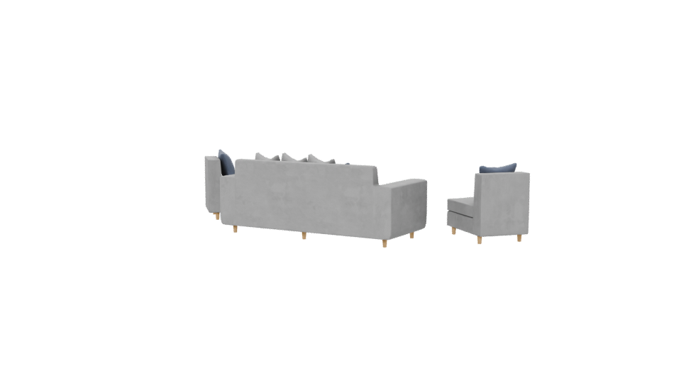 Living Room Sofa Set 3D - Professional 3D Model Render 6