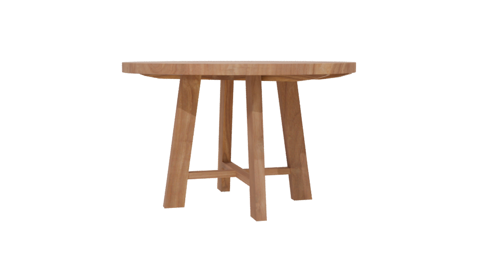 Stylish Round Wooden Dining Table - Professional 3D Model Render 6