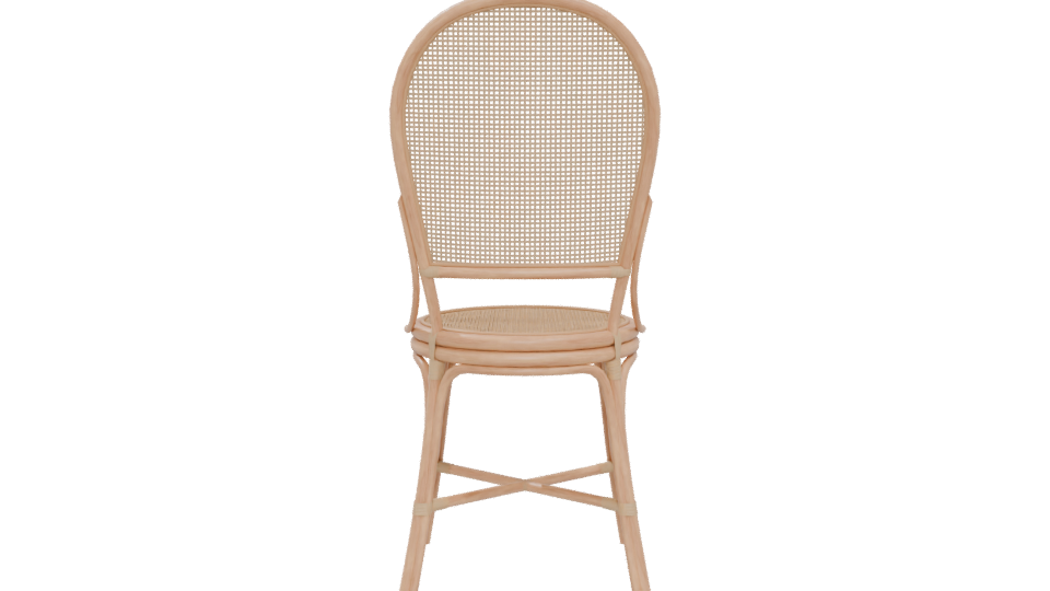 Stylish Cane Back Dining Chair - Professional 3D Model Render 5