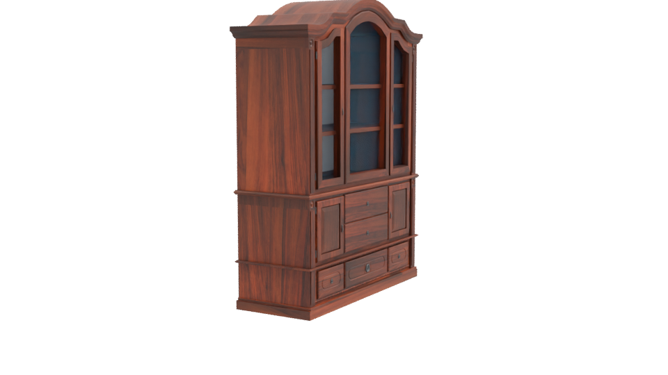 Vintage Display Cabinet 3D Model - Professional 3D Model Render 9