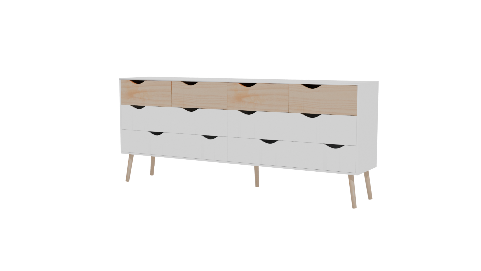 Stylish Modern Wooden Sideboard 3D - Professional 3D Model Render 12