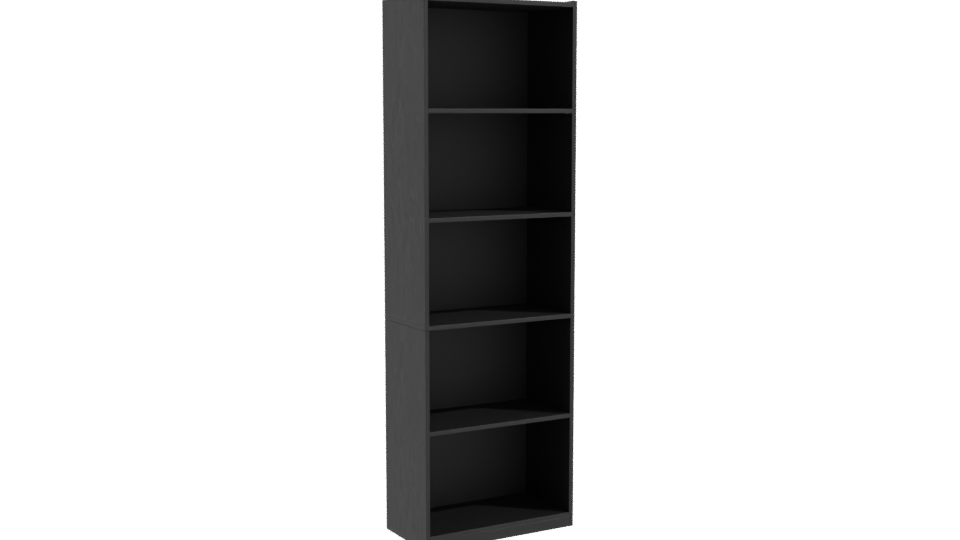 Minimalist Black Shelf Unit 3D - Professional 3D Model Render 10