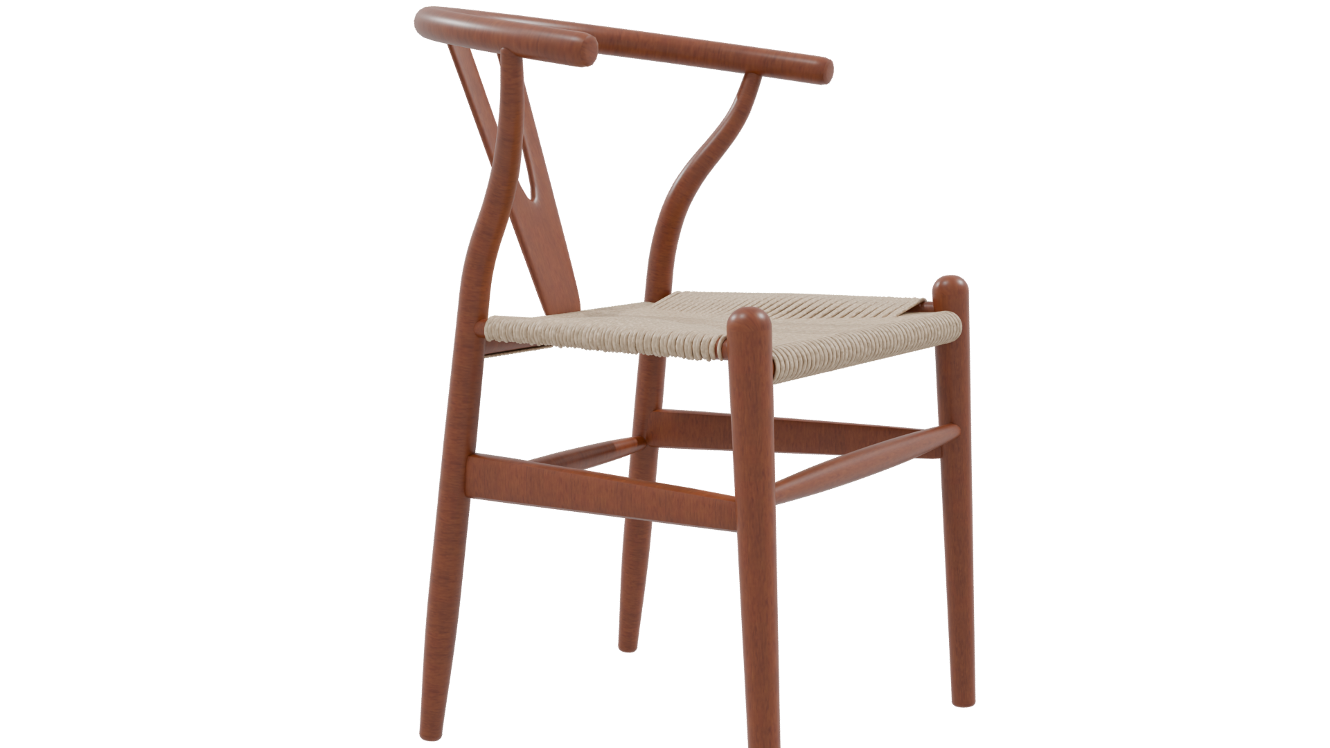 Stylish Wooden Dining Chair Model - Professional 3D Model Render 9