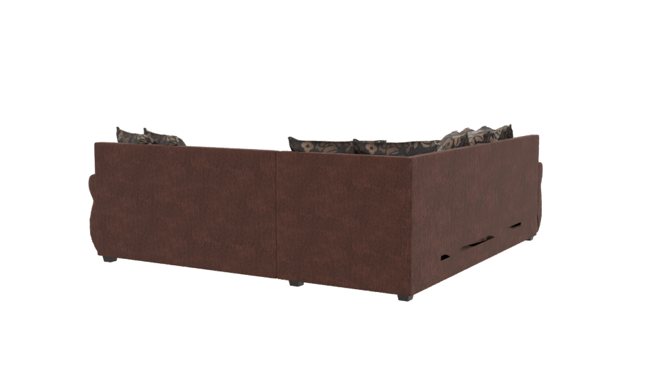 Bolonia Coffee Fabric Sectional Sofa 3D - Professional 3D Model Render 3