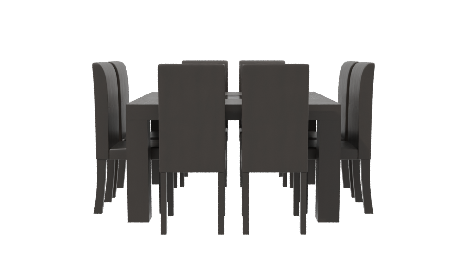 Minimalist Dining Table Set 3D - Professional 3D Model Render 2