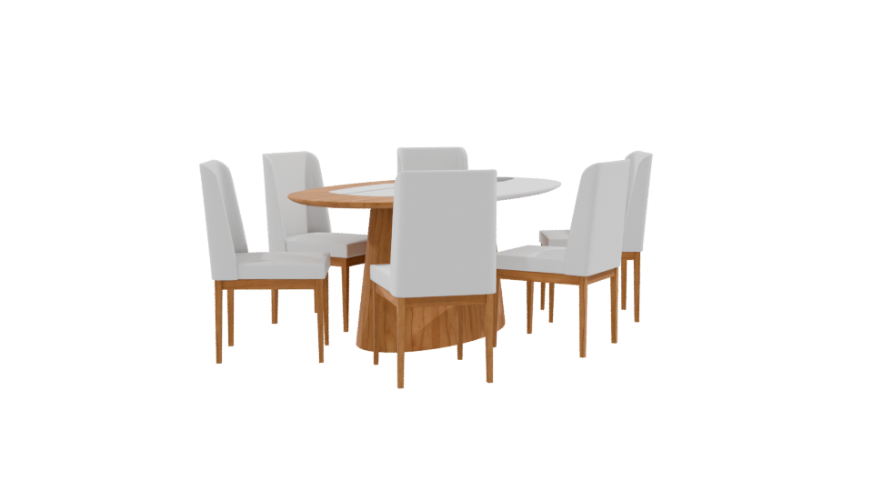 Modern Round Dining Table 3D - Professional 3D Model Render 9
