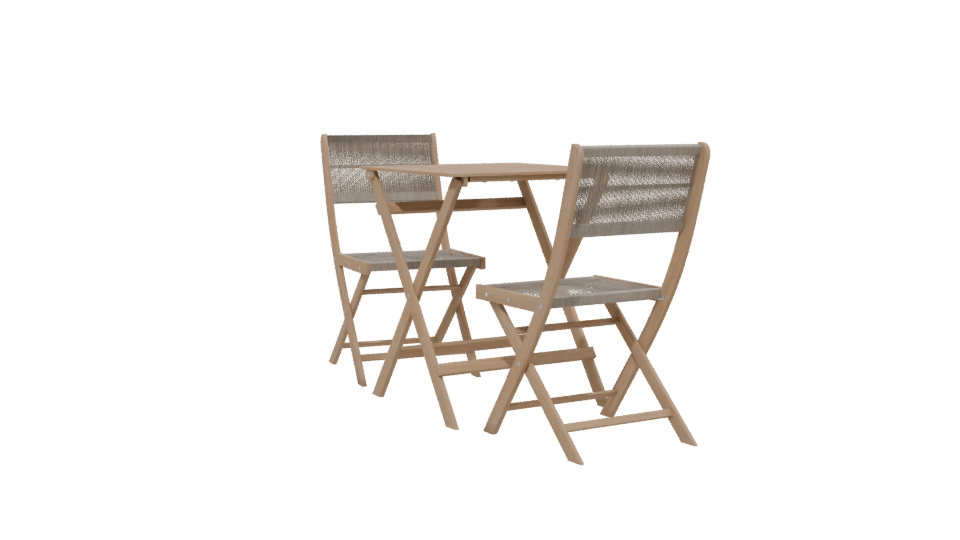 Bistro Wooden Table Set 3D - Professional 3D Model Render 13